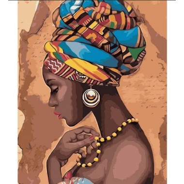 Картина по номерах VA-0607 Дівчина з Африки розміром 40х50 см