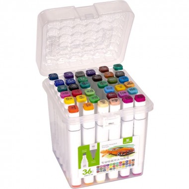 Набір скетч-маркерів 36 кольорів в пластиковому боксі