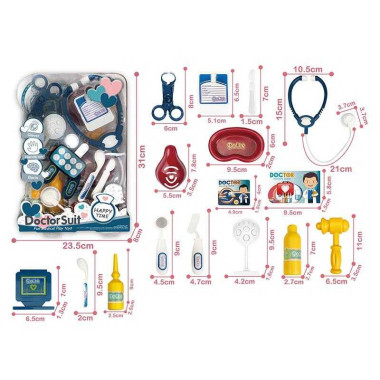 Набор врача 8805-1 (36) стетоскоп, медицинские принадлежности, муляжи лекарства, в слюде