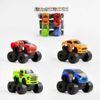 Набор машин 1886 (180/2) 4 штуки, инерция, в пакете