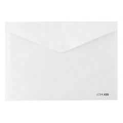 Папка-конверт А4 непрозора на кнопці Economix, 180 мкм, фактура "глянець", біла E31301-14