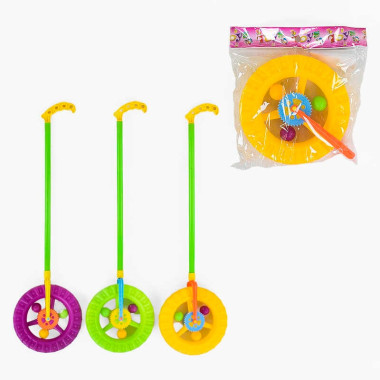 Каталка-колесо 059 Е (288/2) 3 цвета, в пакете, ВЫДАЕТСЯ ТОЛЬКО МИКС ВИДОВ