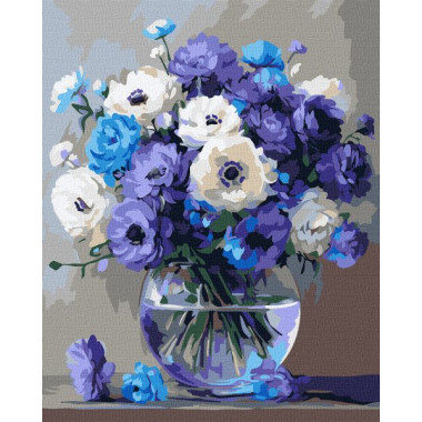 Картина за номерами "Букет блакитних квітів" 40x50см