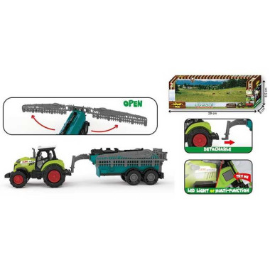 Трактор 550-4 P (120/2) подсветка, звук, прицеп, в коробке