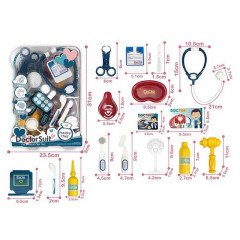 Набор врача 8805-1 (36) стетоскоп, медицинские принадлежности, муляжи лекарства, в слюде