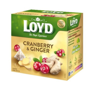 Чай фруктовый LOYD CRANBERRY & GINGER клюква-имбирь, 40г (20 пирамидок), 10шт/ящ 3103566