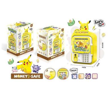 Сейф WF 3023 PK (60/2) звуки, подсветка, наклейки, игрушечные деньги, в коробке