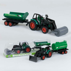 Трактор с прицепом 27006-1-2 (48/2) 2 вида, инерция, в слюде