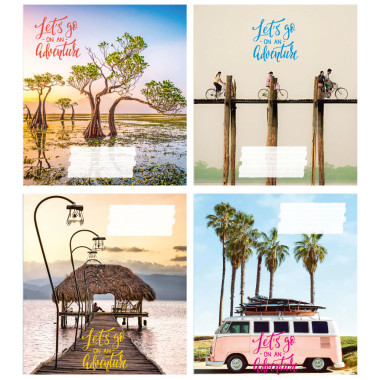 Тетрадь ученическая полноцветная общая 48 л., клетка. "Приключения"