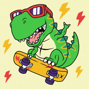 Картина за номерами для дітей "Крутий динозавр" 25х25см