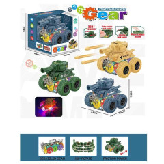 Танк 186-48 J (288/2) 3 вида, 1шт., подсветка, инерция, шестерни, вращается на задних колесах, стреляет снарядами, в коробке