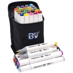 Набір скетч-маркерів 24 кольора BV800-24 у сумці