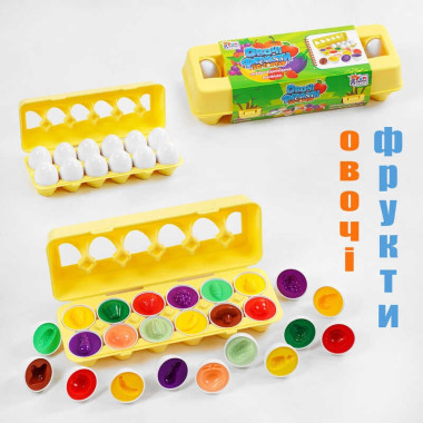 Овощи и фрукты 3D сортер 48666 (18) "4FUN Game Club", "Яичный лоток", 12 штук в коробке