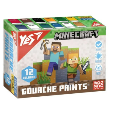 Фарби гуашеві, 12 кольорів по 20 мл Minecraft 230407 Yes