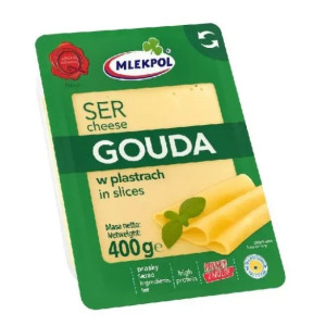 Сир Mlekpol Gouda твердий нарізка, 400г