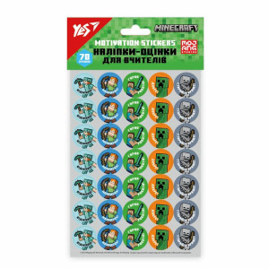 Наклейки-оценки: 2 листа 12,3х19,1 см Minecraft 955394 Yes