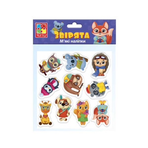 гр М'які наліпки "Звірята" - VT4210-10 "Vladi Toys"