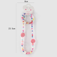 Набор украшений F 2-18 (1200/2) бусы, браслет, украшения-цветочки, в пакете