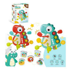 Погремушка YD 750-14 (240/2) 2 цвета, "Динозавр", поп-ит, резиновые прорезыватели и элементы для перетаскивания, в коробке