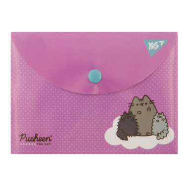 Папка-конверт В7, на кнопке Pusheen 492263 Yes