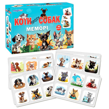 Гра настільна ME5032-24 Меморі. Коти проти собак (24) Magdum