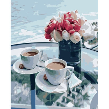 Картина по номерам VA-3215 Завтрак у моря размером 40х50 см