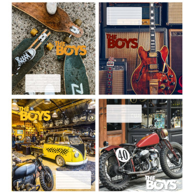 Тетрадь ученическая полноцветная общая 48 л., клетка. "The boys"
