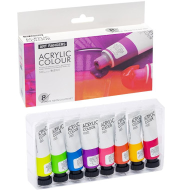 Фарби 22мл "Art Ranger" 8 кольорів "Acryliс NEON" FEA0822-N