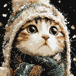 Картина по номерам "Снежный котик" 40х40см