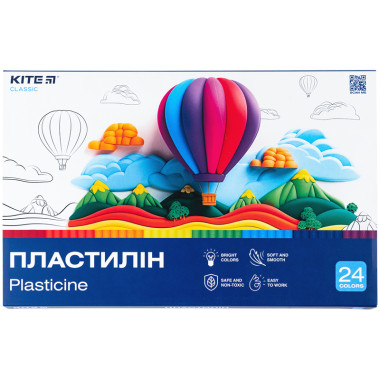 Пластилин, 24 цвета, 480 г. Kite Classic