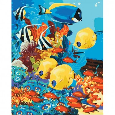 Картина за номерами ідейка Морське царство 40 * 50 см пензлі + фарби в комплекті