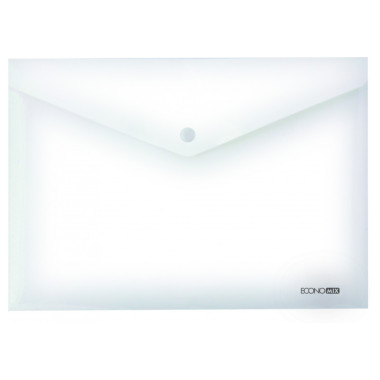 Папка-конверт А4 прозора на кнопці Economix, 180 мкм, фактура "глянець", прозора