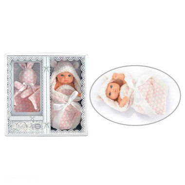 Пупс 216-2 (72/2) длина 21 см, одеяло-конверт, полотенце, в коробке