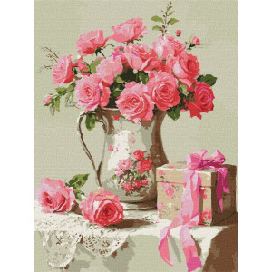 Картина по номерам "Розовый подарок" 30х40см