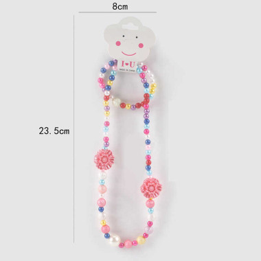 Набор украшений F 2-18 (1200/2) бусы, браслет, украшения-цветочки, в пакете