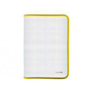 Папка-пенал пластиковая на молнии Economix, А4, прозрачная, фактура: ткань,молния желтая