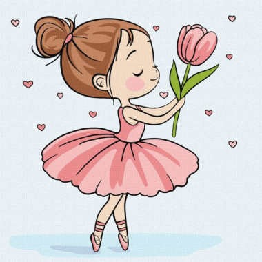 Картина по номерам для детей "Весенняя балерина" 25х25см