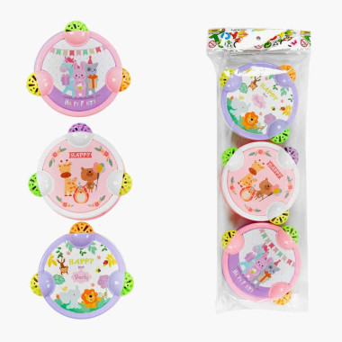 Набор погремушек 929-65 (168/2) "Бубны", 3 штуки, в пакете