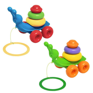 гр Каталка с пирамидкой "Улитка" 39770 (15) 2 цвета, "Tigres", 8 элементов