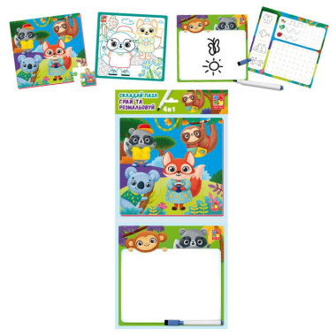 гр Игра настольная "Набор 4в1. Зверюшки" (укр) VT2002-03 (20) "Vladi Toys"