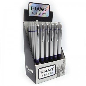 Ручка масляна автомат.Piano синя.  з грипом PT-186