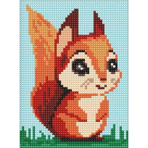 Набір з алмазною мозаїкою без підрамника для дітей «Чарівна білочка» 15х20см