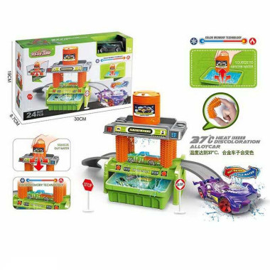 Автомойка 660 S 103 (48/2) машинка меняет цвет, трек, контейнер и бак для воды, аксессуары, наклейки, в коробке