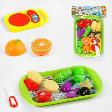 Набор фруктов M 311 (168/2) на липучках, поднос, нож, варочная поверхность, в пакете