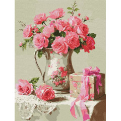 Картина по номерам "Розовый подарок" 30х40см