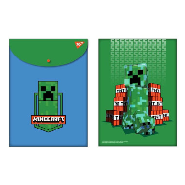 Папка-конверт вертикальная А4, на кнопке Minecraft 492078 Yes