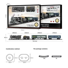 Железная дорога 1601 C-1 (18) 18 элементов, 3 грузовых вагона, звук, подсветка, в коробке