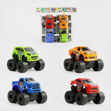 Набор машин 1887 (180/2) 4 штуки, инерция, в пакете