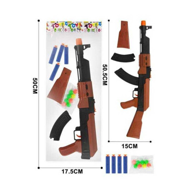 Автомат PT 020-5 (180/2) 2 вида, мягкие патроны с присоской, пульки, в пакете