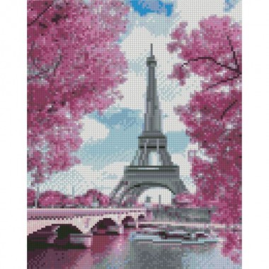 Алмазна картина HX411 Париж у рожевих тонах, розміром 30х40 см
